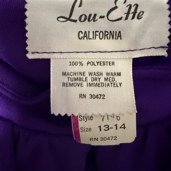 Vintage 60's Lou Ette Purple Keyhole Open Front Maxi with Micro Shorts Size M - Picture 10 of 15